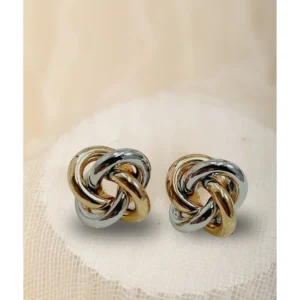 Trinity Knot Çelik Küpe – Altın ve Gümüş Renk Minimal Düğüm Kadın Küpe