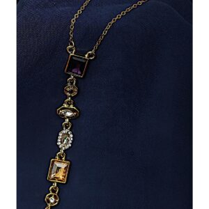 Golden Mosaic Çok Taşlı Sıralı Altın Renk Çelik Kolye