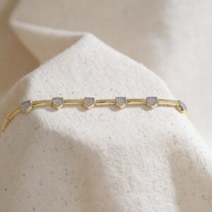 Aurea Pavé 925 Ayar Gümüş Altın Kaplama Taşlı Bileklik – Minimal Zarif Kadın Bileklik